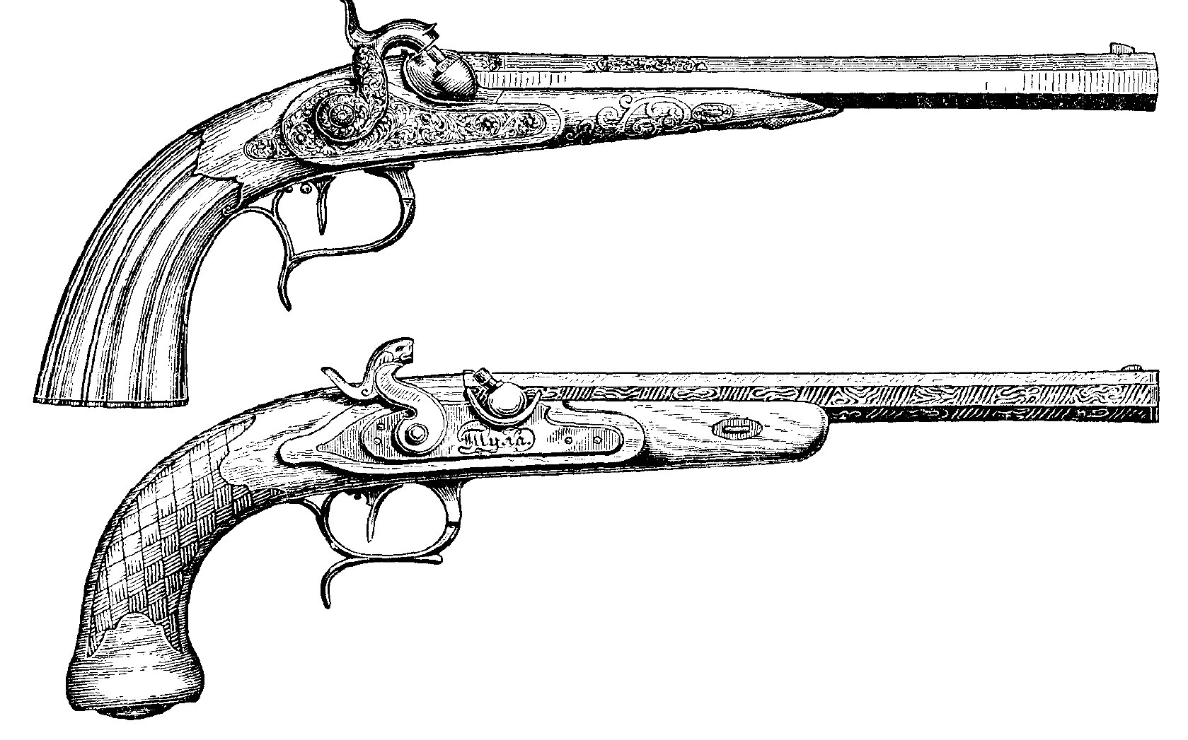 Пистолет кремневый дуэльный 19 века