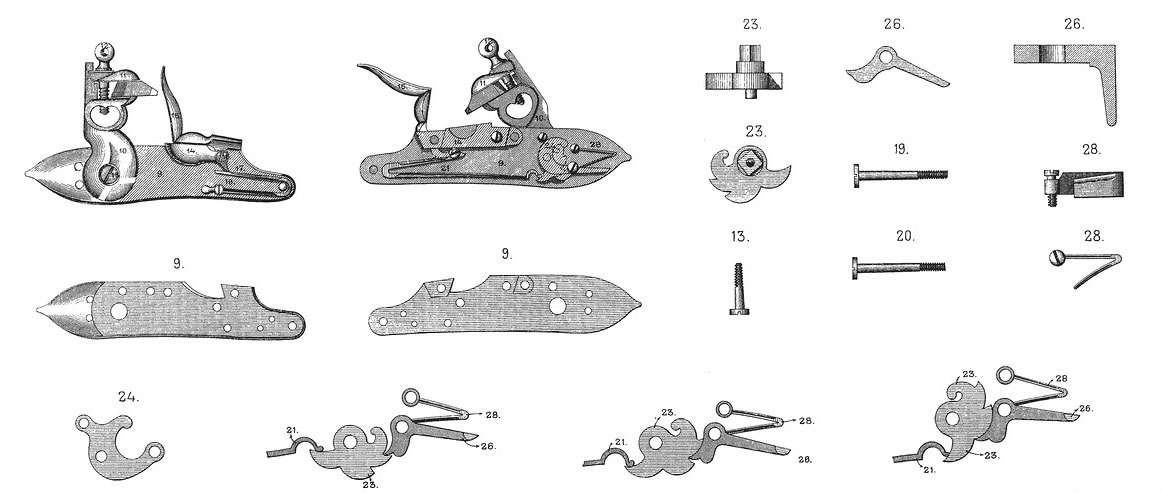 Чертеж кремневого ружья